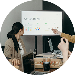 Professional presenting action items